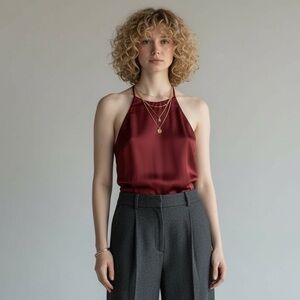 Abercrombie & Fitch Women’s Holiday Satin Burgundy Bodysuit XS